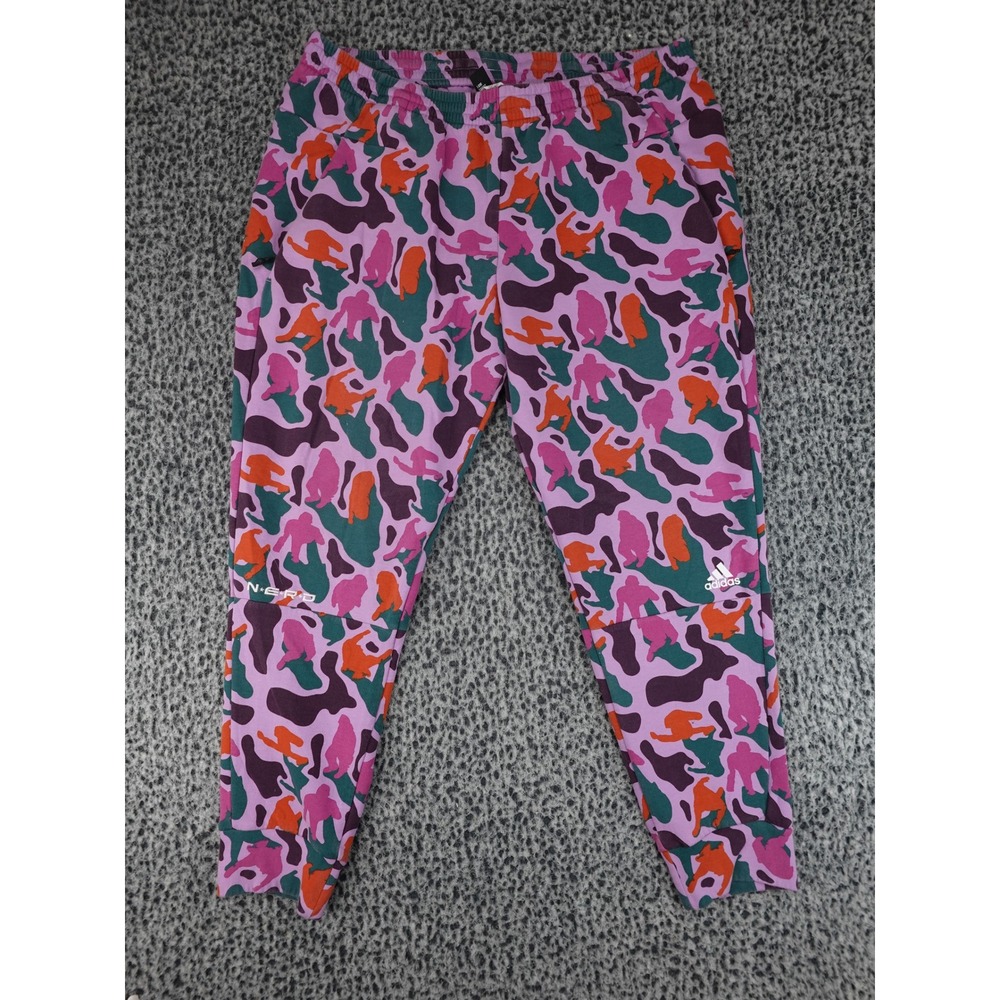 Adidas N.E.R.D. Sweatpants Men XL Purple Camo Rare Sample Brain‎ Print Jogger